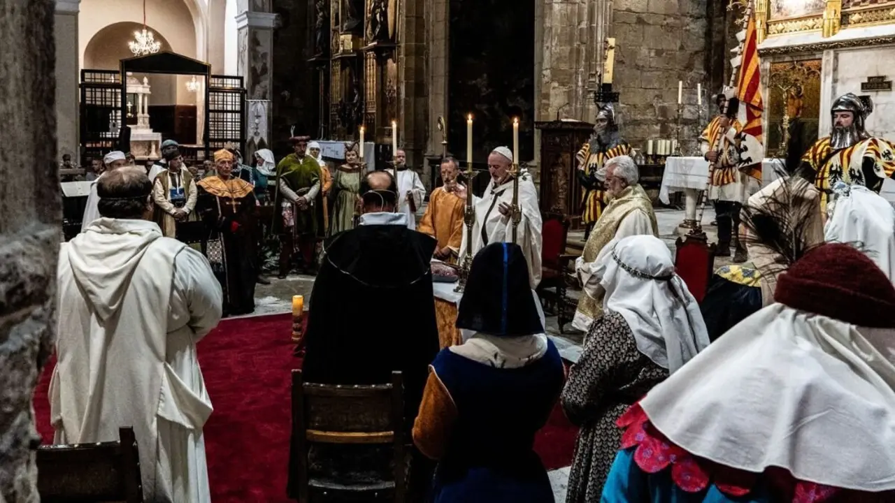 Una escena de la recreaci&oacute;n del Juramento de los Compromisarios en Caspe. / HA