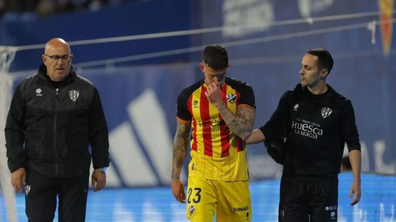 &Oacute;scar Sielva tras su lesi&oacute;n en el Real Zaragoza - SD Huesca / LaLiga