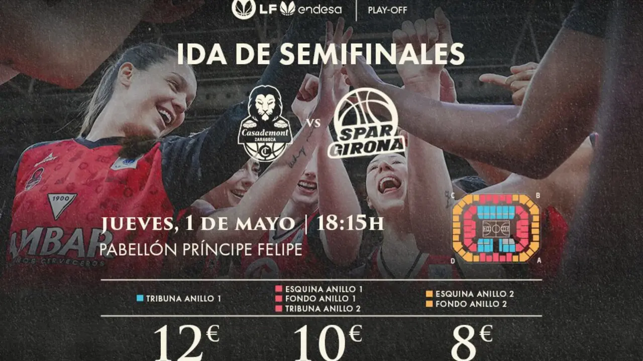Casademont Zaragoza y Spar Girona se enfrentan en el Principe Felipe