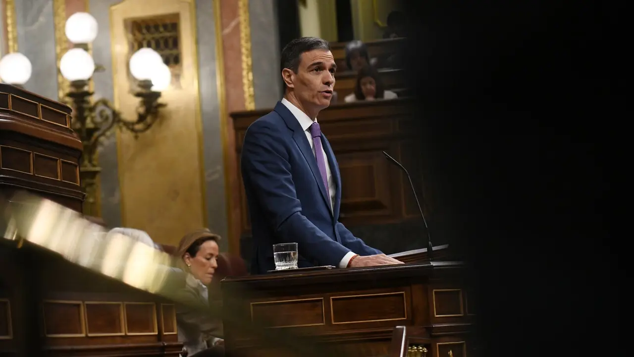 El presidente del Gobierno, Pedro S&aacute;nchez, en el Congreso de los Diputados este martes