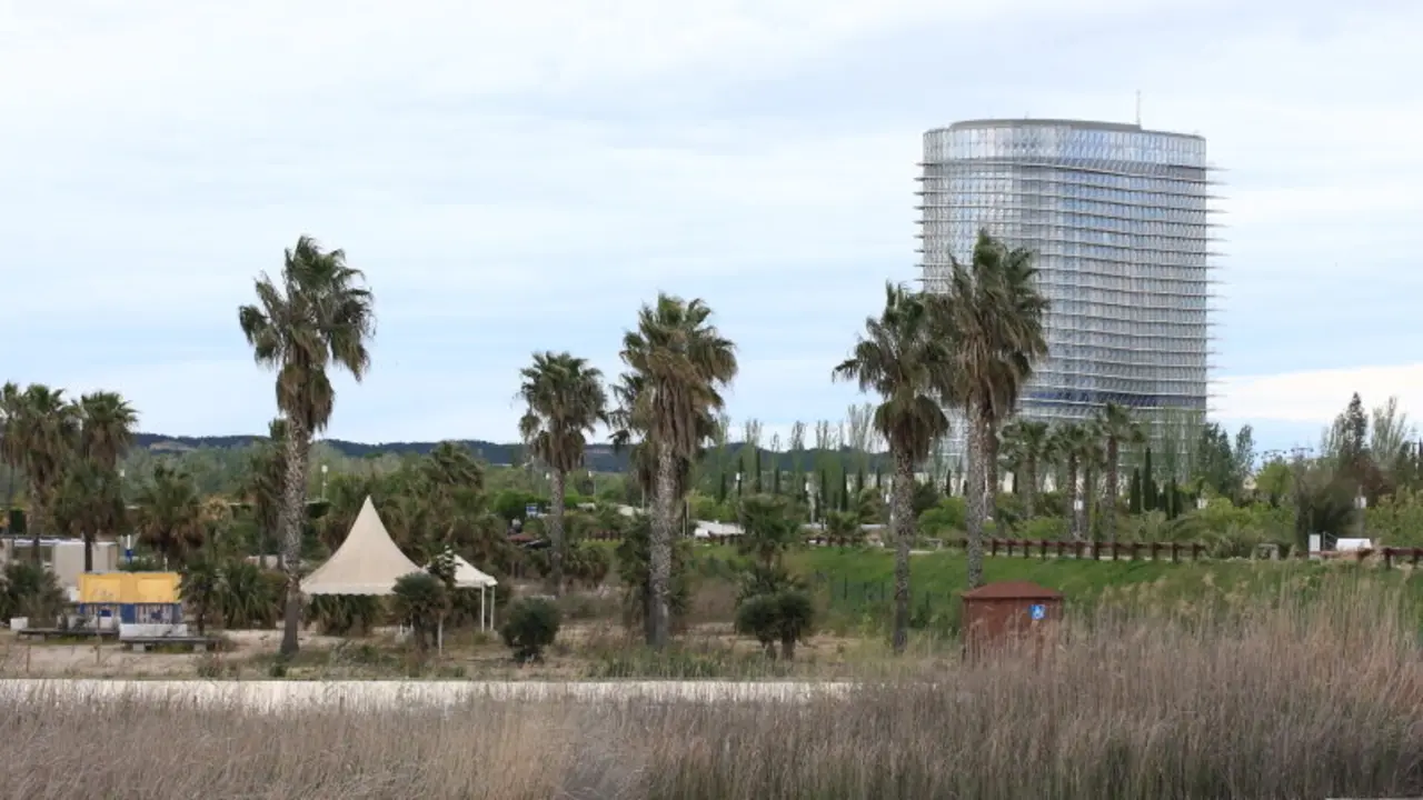 Las playas en el Parque del Agua de la Expo