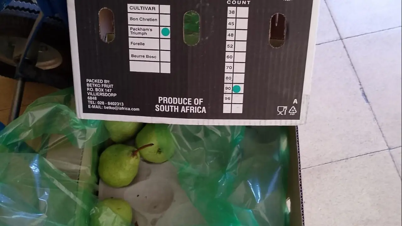 Peras de Sud&aacute;frica. / UAGA
