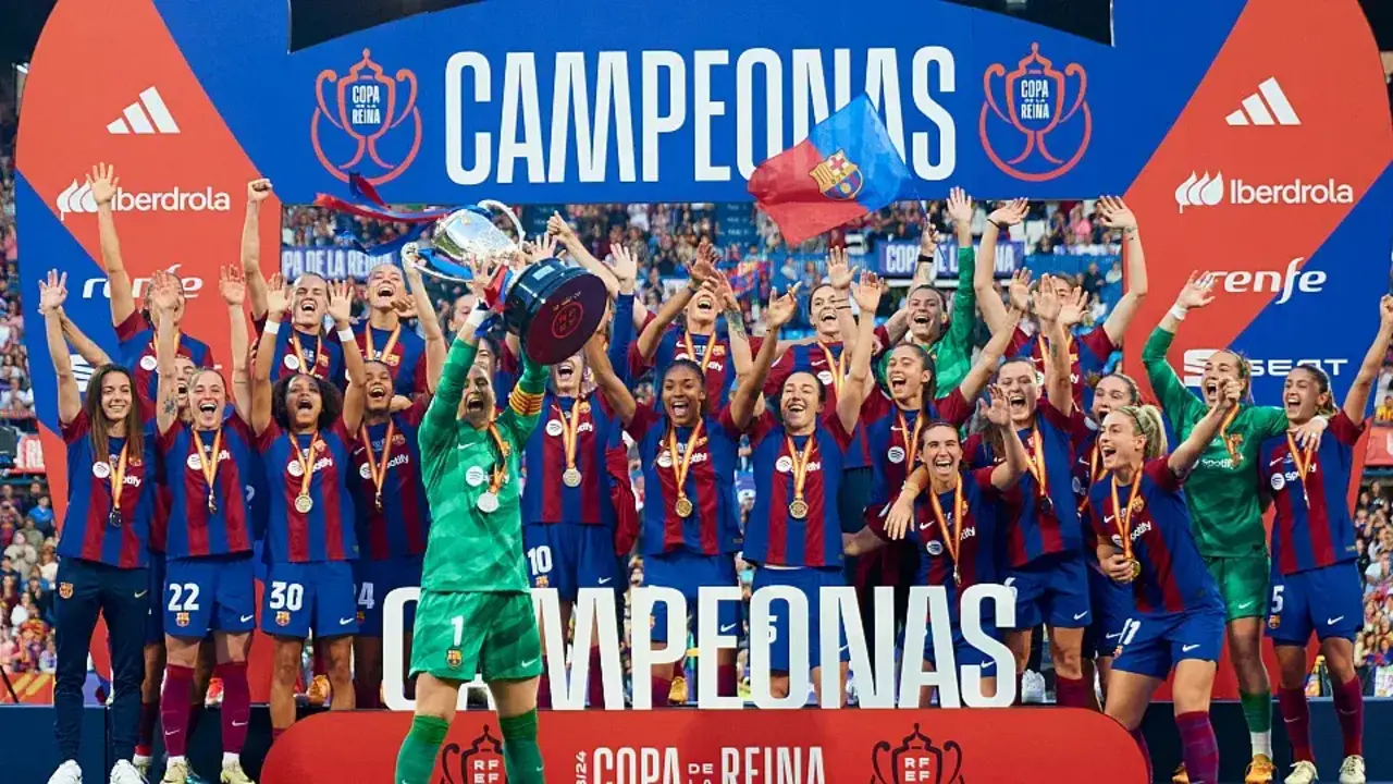Celebraci&oacute;n del FC Barcelona tras ganar la Copa de la Reina / RFEF
