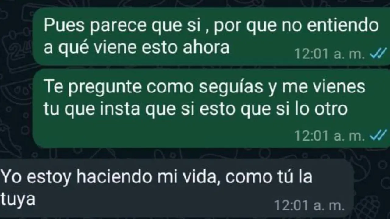 Parte de la conversaci&oacute;n entre denunciante y denunciado presentada en el juicio /Cedida a H.A.