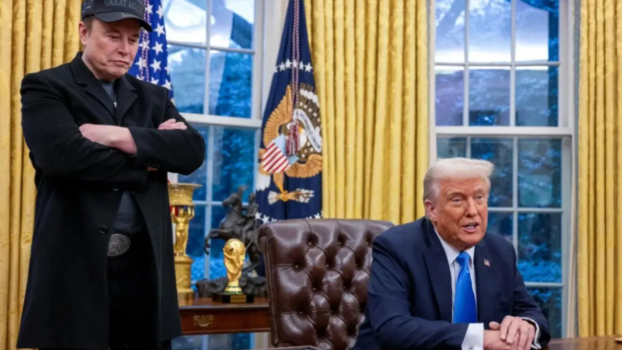Elon Musk y Donald Trump en el despacho oval de la Casa Blanca