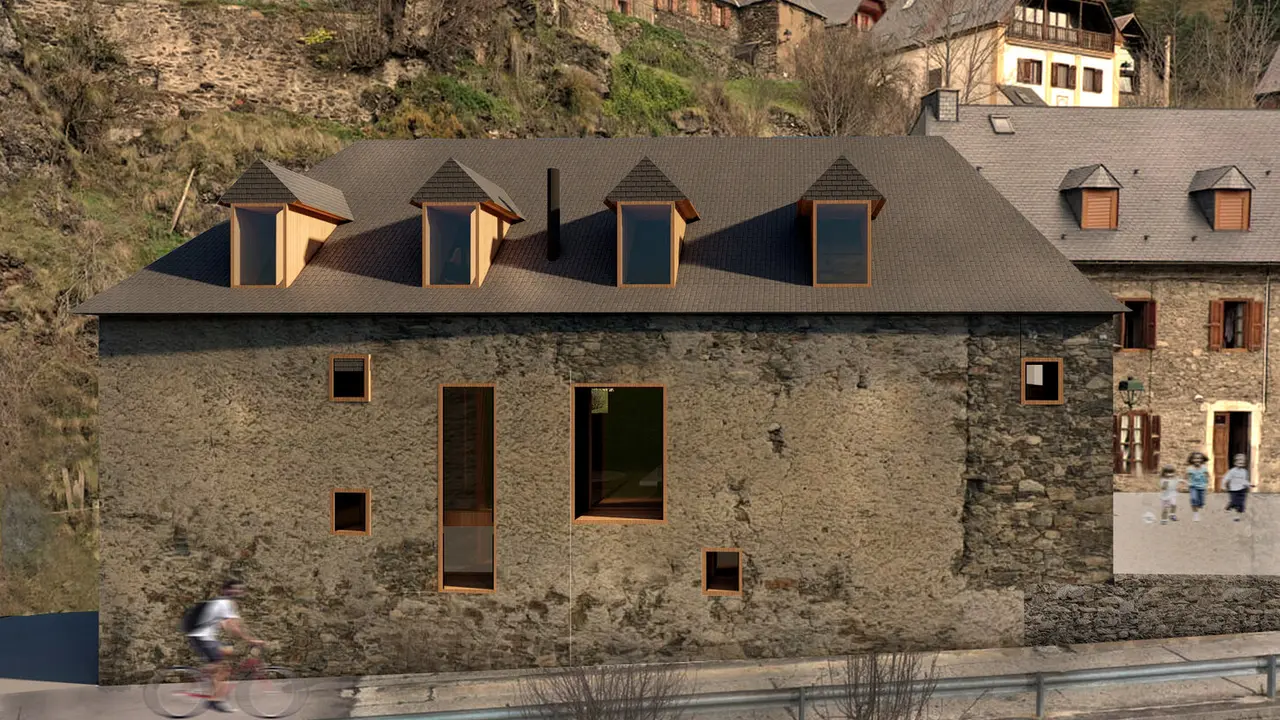 El proyecto de rehabilitaci&oacute;n de una borda en Arres de Sus, en el Valle de Ar&aacute;n. / Cronotopos