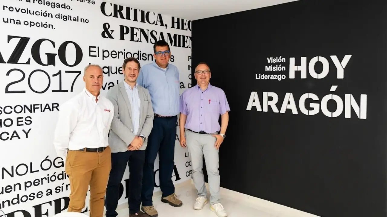 Representantes de Arados Font&aacute;n, Lecitech, Carod y Campag en HOY ARAG&Oacute;N. / &Aacute;lvaro Calvo
