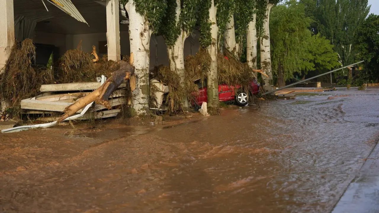El municipio zaragozano de Azuara tras las fuertes tormentas ./ &Aacute;lvaro Calvo