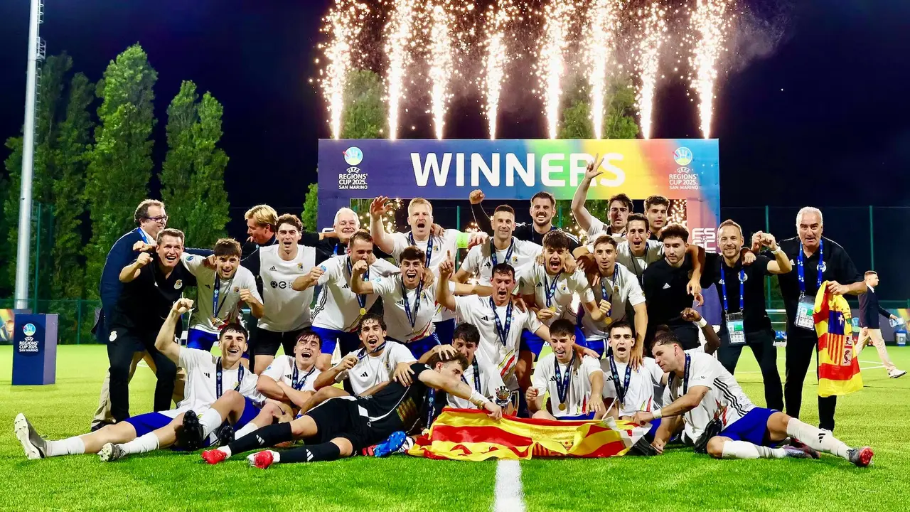 Celebraci&oacute;n de la Selecci&oacute;n Aragonesa tras ganar la Copa de las Regiones / RFEF