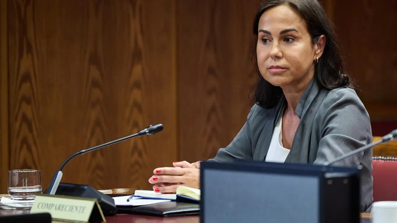 La expresidenta de Adif Isabel Pardo de Vera durante su comparecencia ante la Comisi&oacute;n de Investigaci&oacute;n sobre el &lsquo;caso Koldo&rsquo;, en el Senado. / EP
