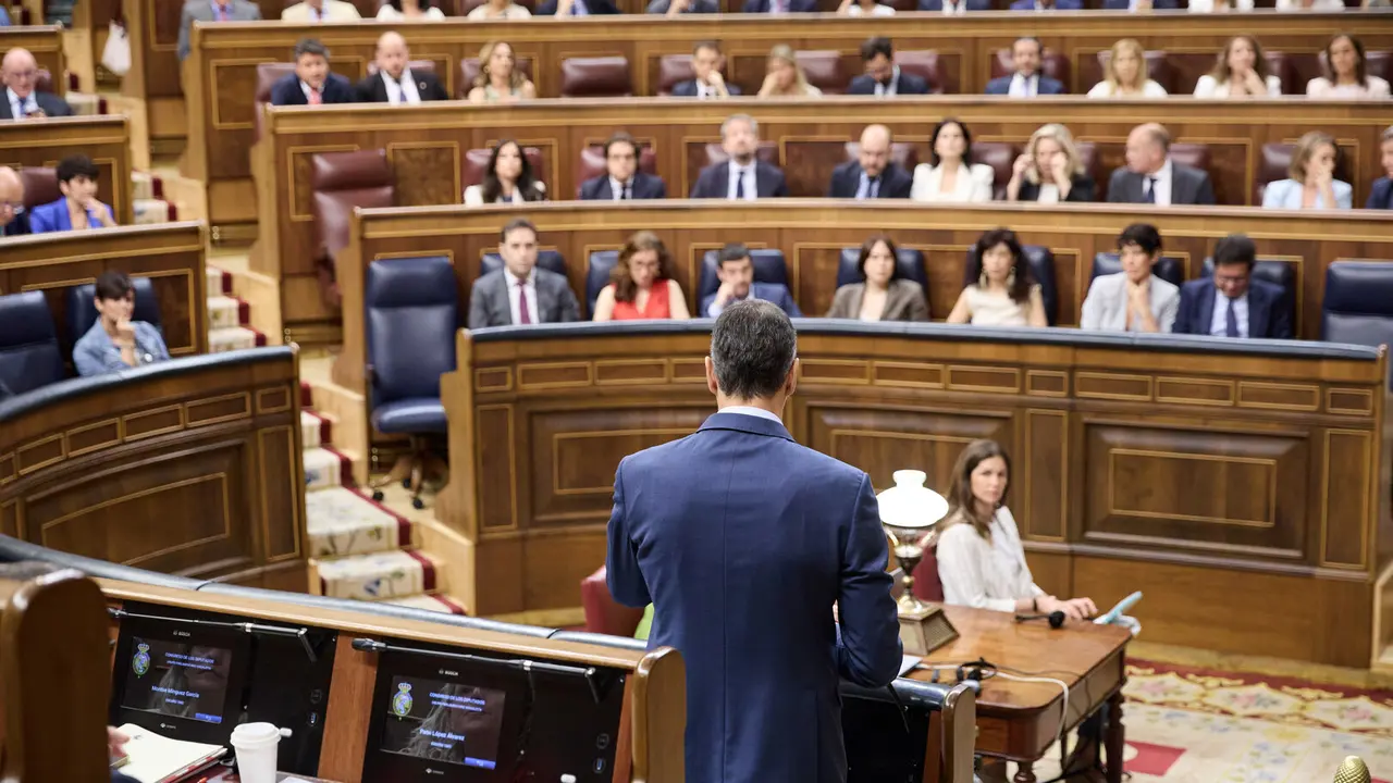 El presidente del Gobierno, Pedro S&aacute;nchez, en el Congreso de los Diputados./EP