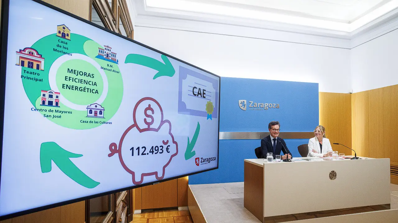 La consejera de Hacienda y Fondos Europeos, Blanca Solans, y el consejero de Energ&iacute;a y Vivienda, V&iacute;ctor Serrano./ AZ