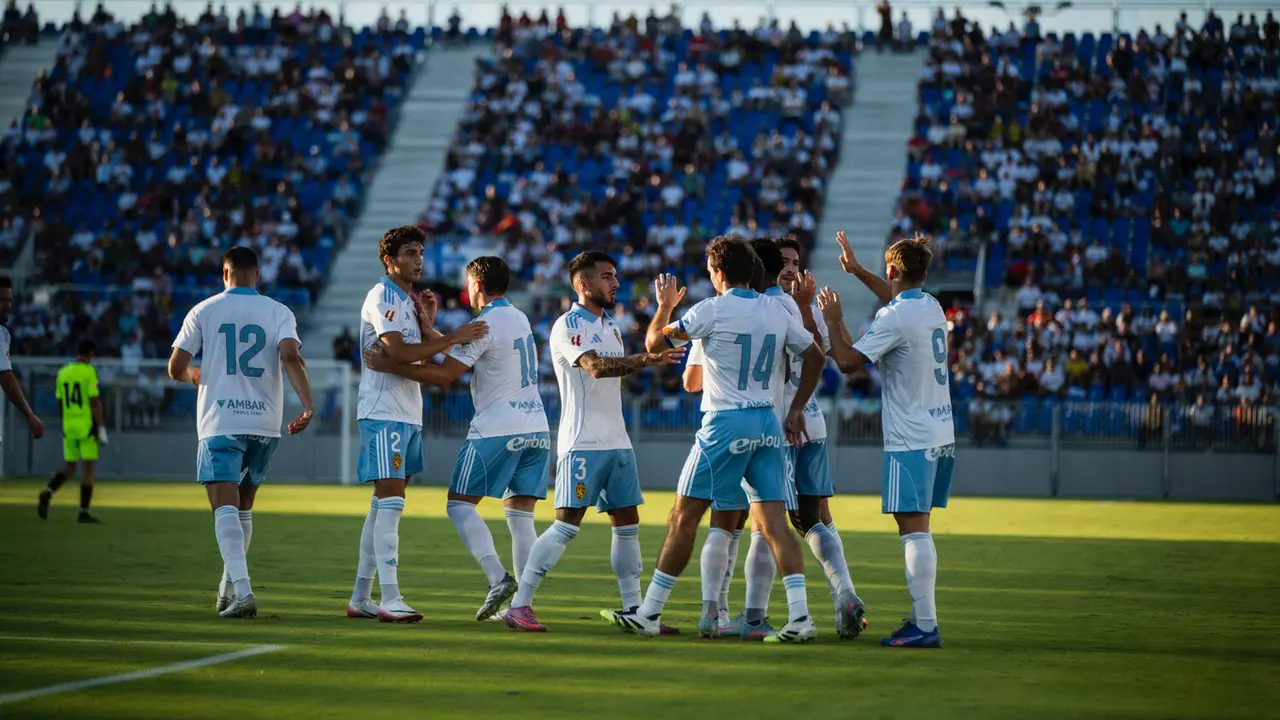 Celebraci&oacute;n de un gol del Real Zaragoza en el Ibercaja Estadio / Marcos Cebri&aacute;n