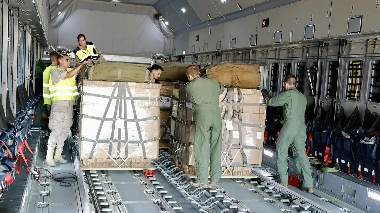 Avi&oacute;n del Ej&eacute;rcito del Aire y del Espacio con ayuda humanitaria para Gaza