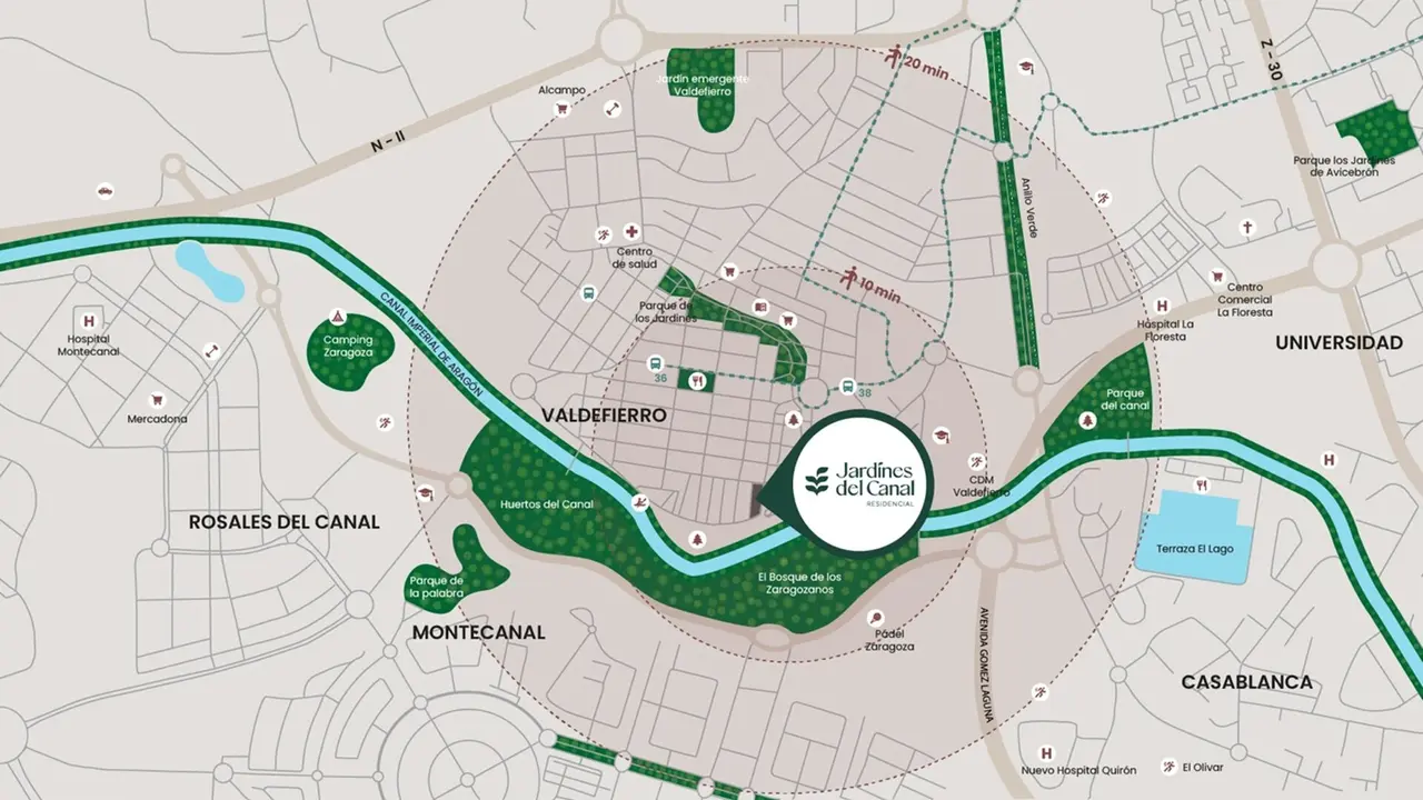 Jardines del Canal se erigir&aacute; en la mejor zona de Valdefierro / LUJAMA Grupo Inmobiliario