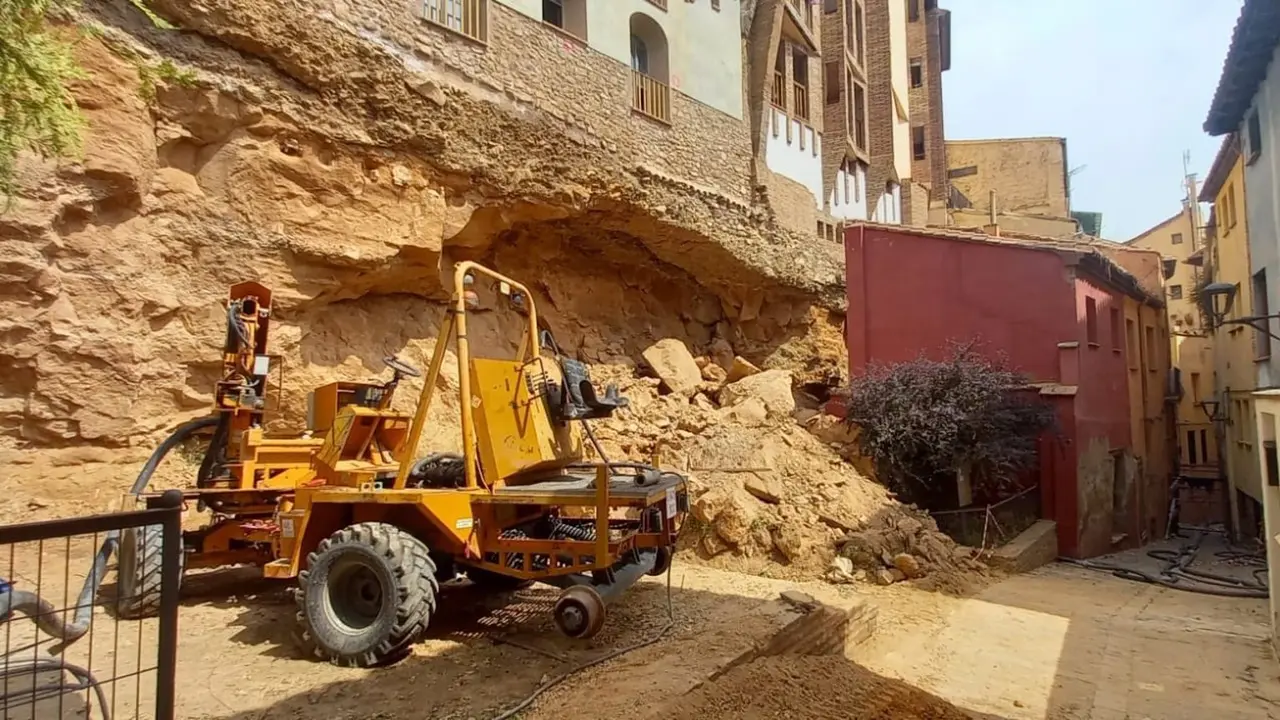 Obras en las Casas Colgadas de Tarazona. / AYUNTAMIENTO DE TARAZONA