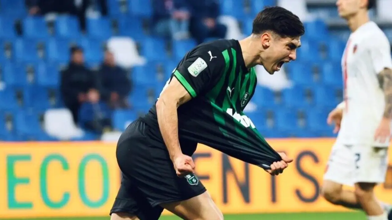 Luca Moro celebrando un gol la temporada pasada / Sassuolo