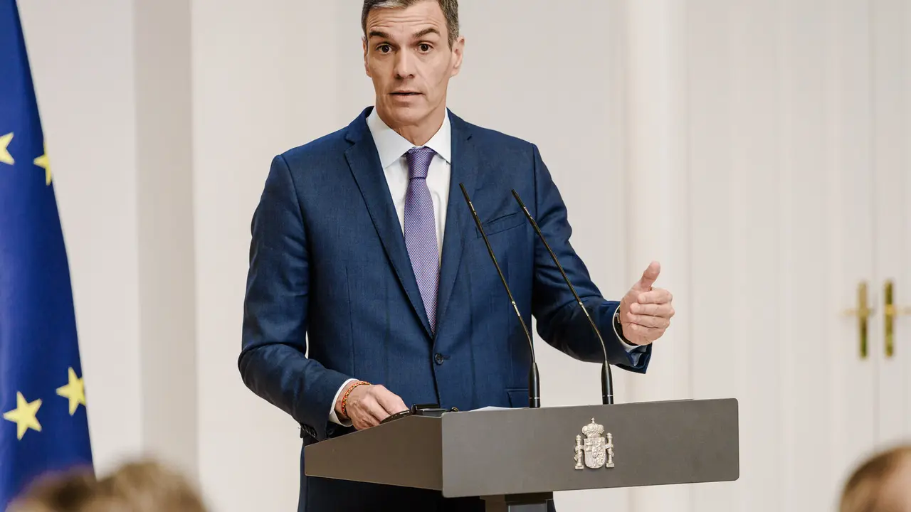 El presidente del Gobierno, Pedro S&aacute;nchez, en la Moncloa./ EP