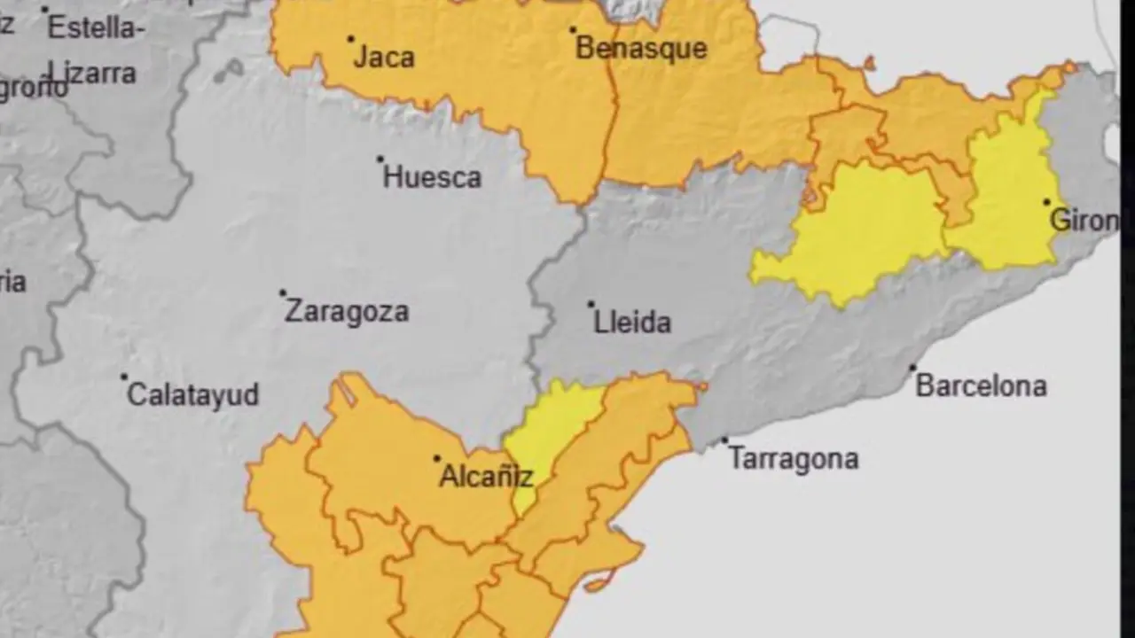 Aviso naranja en Arag&oacute;n por lluvias. / 112