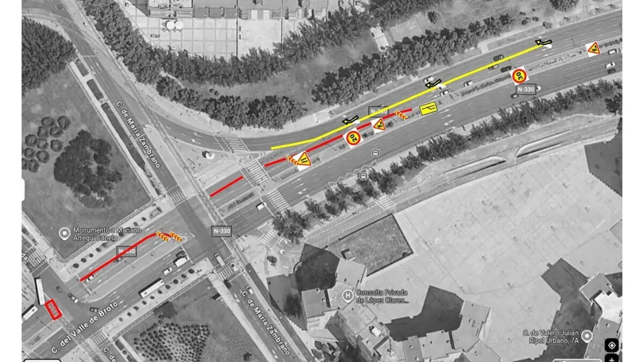 Mapa con la localizaci&oacute;n del tramo afectado por las obras en Valle de Broto desde este lunes 15 de septiembre y hasta el pr&oacute;ximo martes 23.
- AYUNTAMIENTO DE ZARAGOZA