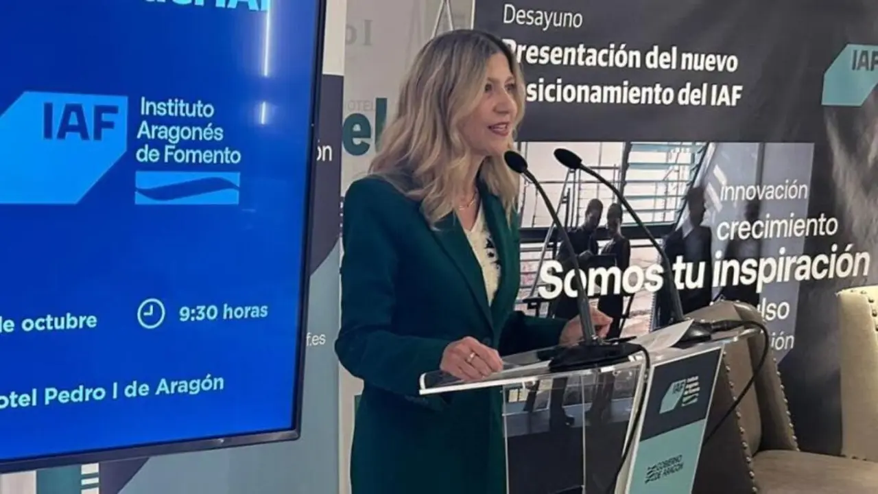 Imagen de archivo de la vicepresidenta del Gobierno de Arag&oacute;n, Mar Vaquero, en la presentaci&oacute;n de la nueva imagen del IAF. / DGA