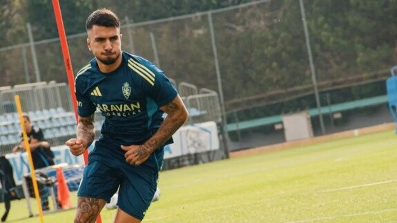 Dani Tasende durante un entrenamiento con el Real Zaragoza / RZ