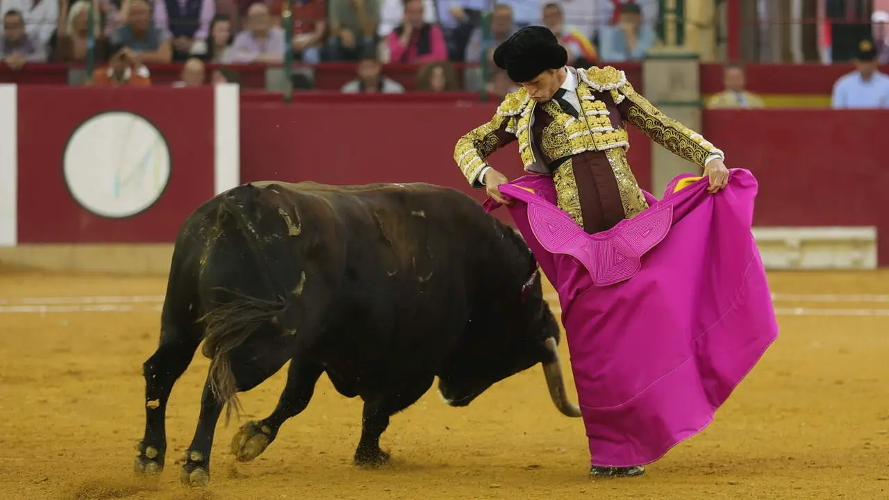 Borja Jim&eacute;nez por chicuelinas./ Plaza de toros de Zaragoza