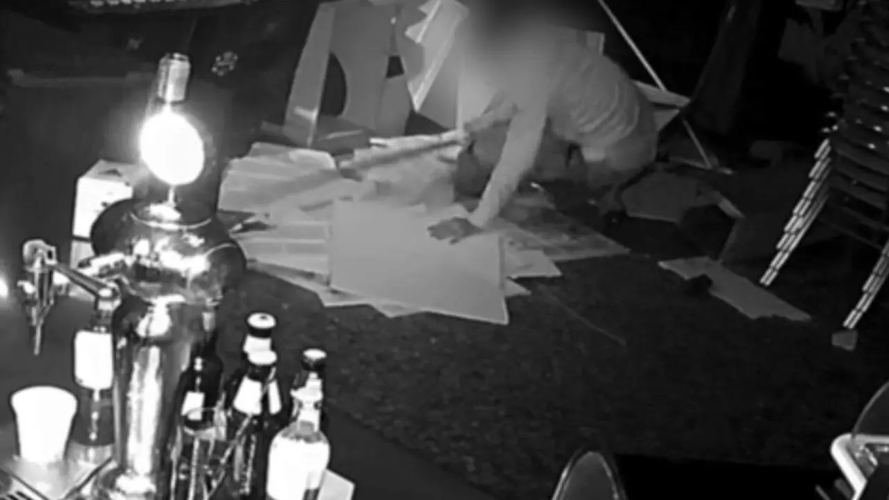 Imagen del ladr&oacute;n cuando cay&oacute; el techo del bar / Cedida a HOY ARAG&Oacute;N
