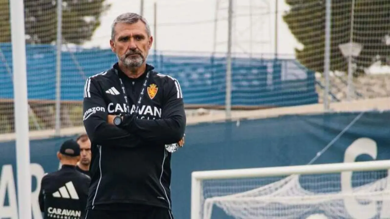 Emilio Larraz durante su primer entrenamiento en el Real Zaragoza / RZ