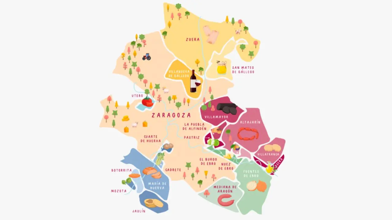 Mapa de la Comarca Central de Zaragoza