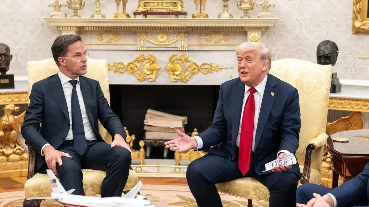 El presidente de EEUU, Donald Trump, recibe al secretario general de la OTAN, Mark Rutte. / EP