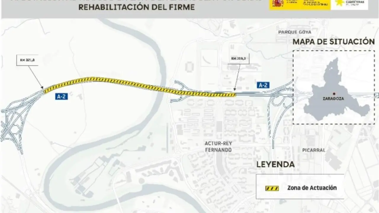 Mapa del tramo afectado . / Ministerio de Transportes y Movilidad Sostenible