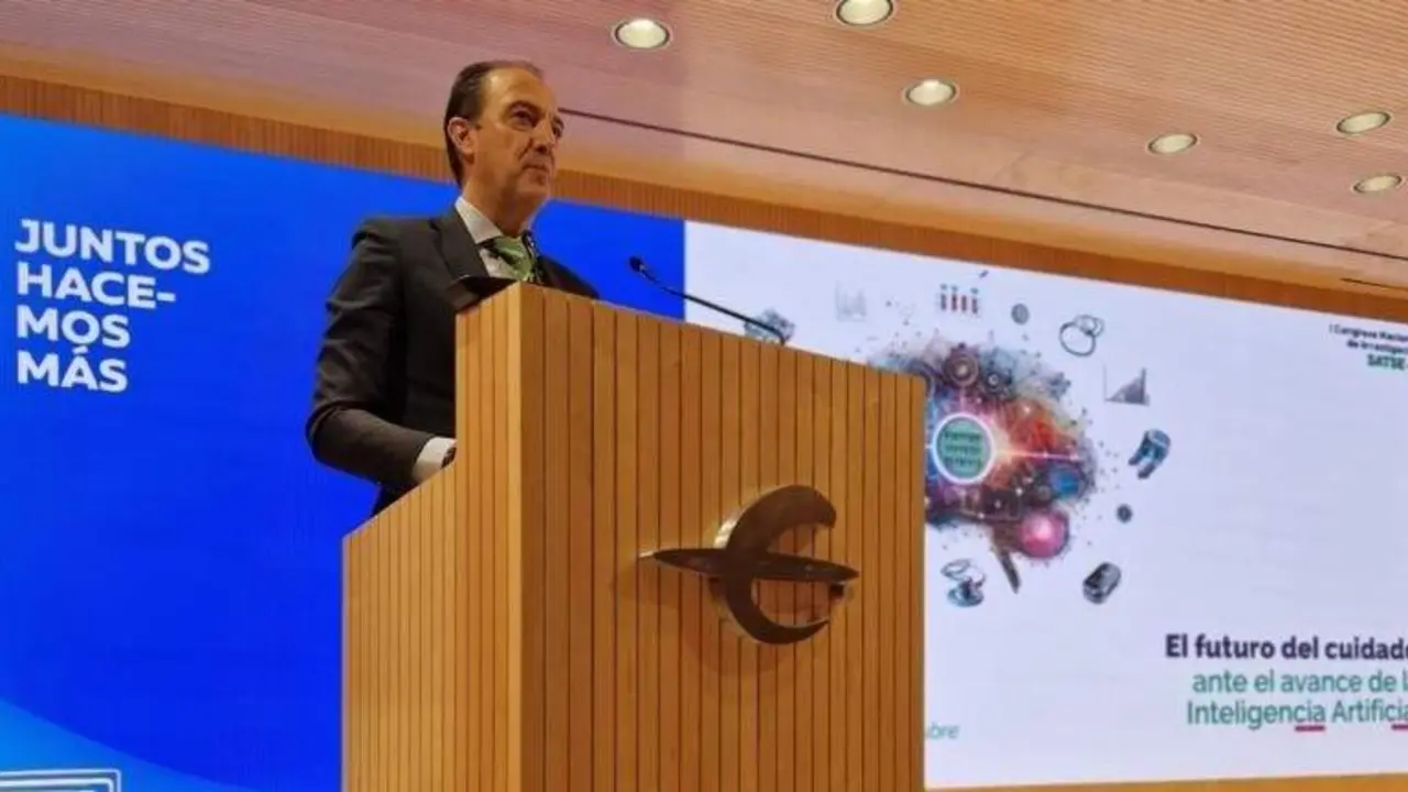 El consejero de Sanidad, Jos&eacute; Luis Bancalero, durante su intervenci&oacute;n inaugural del I Congreso Nacional de Investigaci&oacute;n de Enfermer&iacute;a SATSE.

REMITIDA / HANDOUT por GOBIERNO DE ARAG&Oacute;N
Fotograf&iacute;a remitida a medios de comunicaci&oacute;n exclusivamente para ilustrar la noticia a la que hace referencia la imagen, y citando la procedencia de la imagen en la firma
30/10/2025