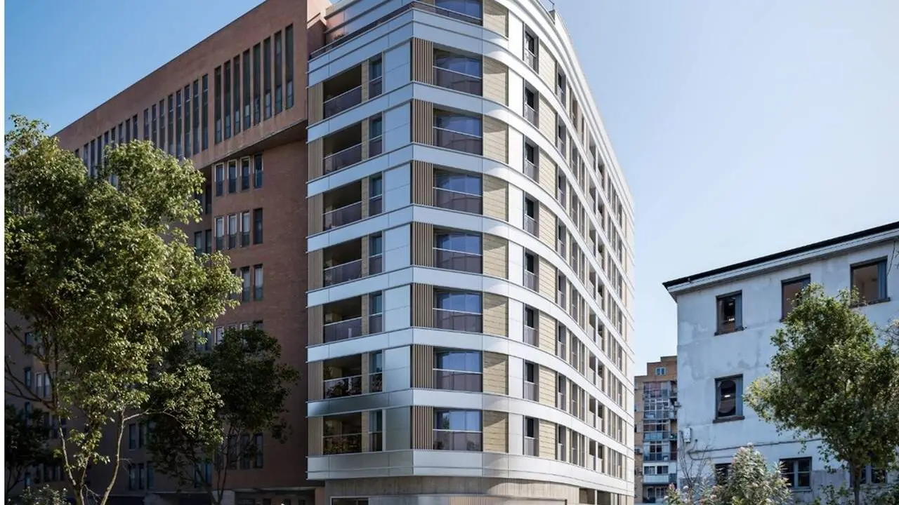 The Avenue: vista del edificio desde Ces&aacute;reo Alierta / Gesti&oacute;n Com&uacute;n