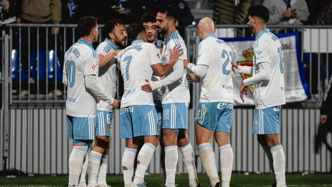 Celebración del gol de Aguirregabiria / Marcos Cebrián
