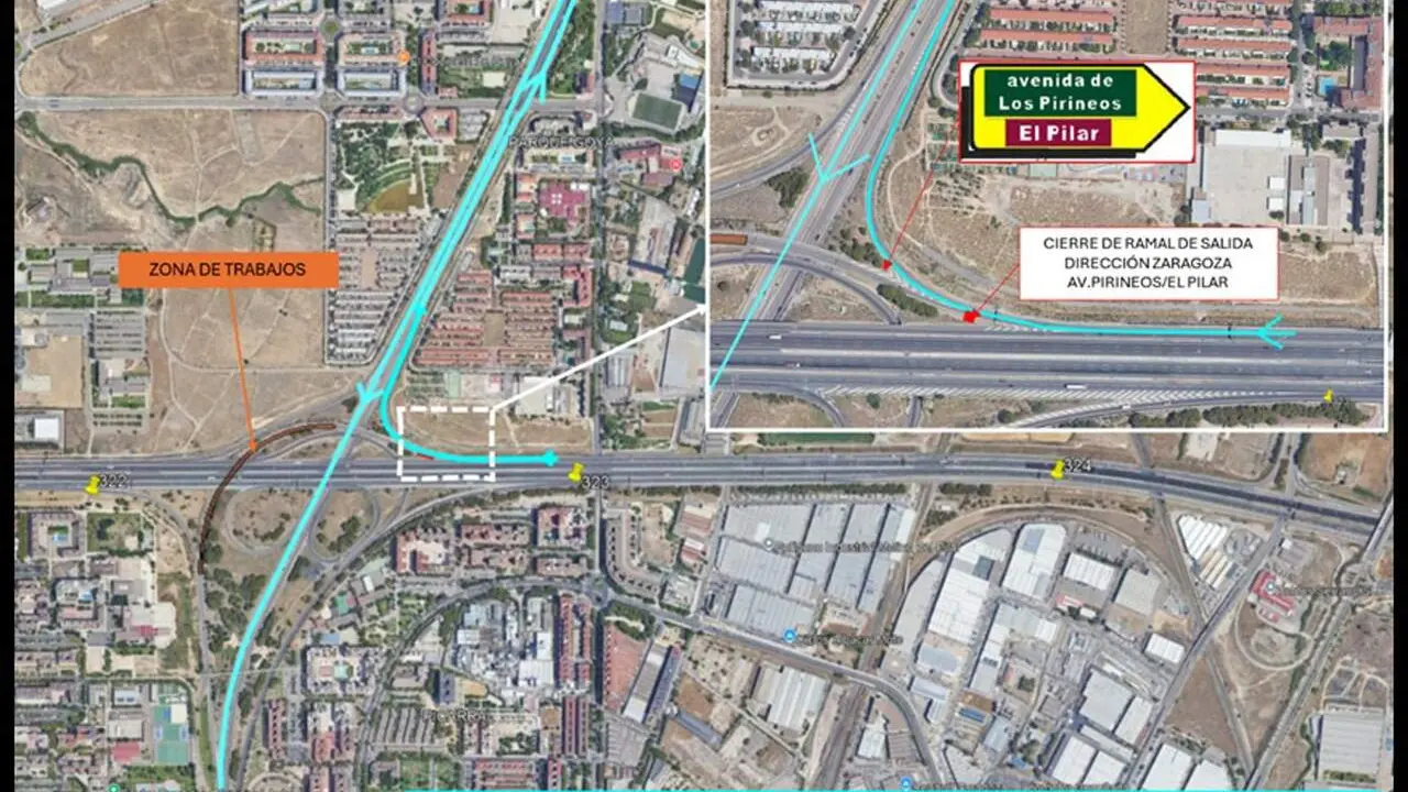 Mapa de la zona afectada por las obras. / MINISTERIOS DE TRANSPORTES