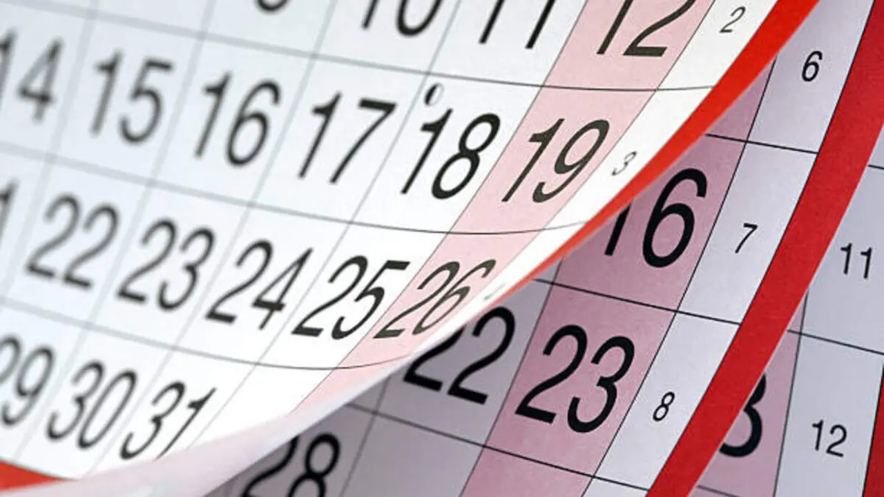 Imagen de archivo de un calendario.