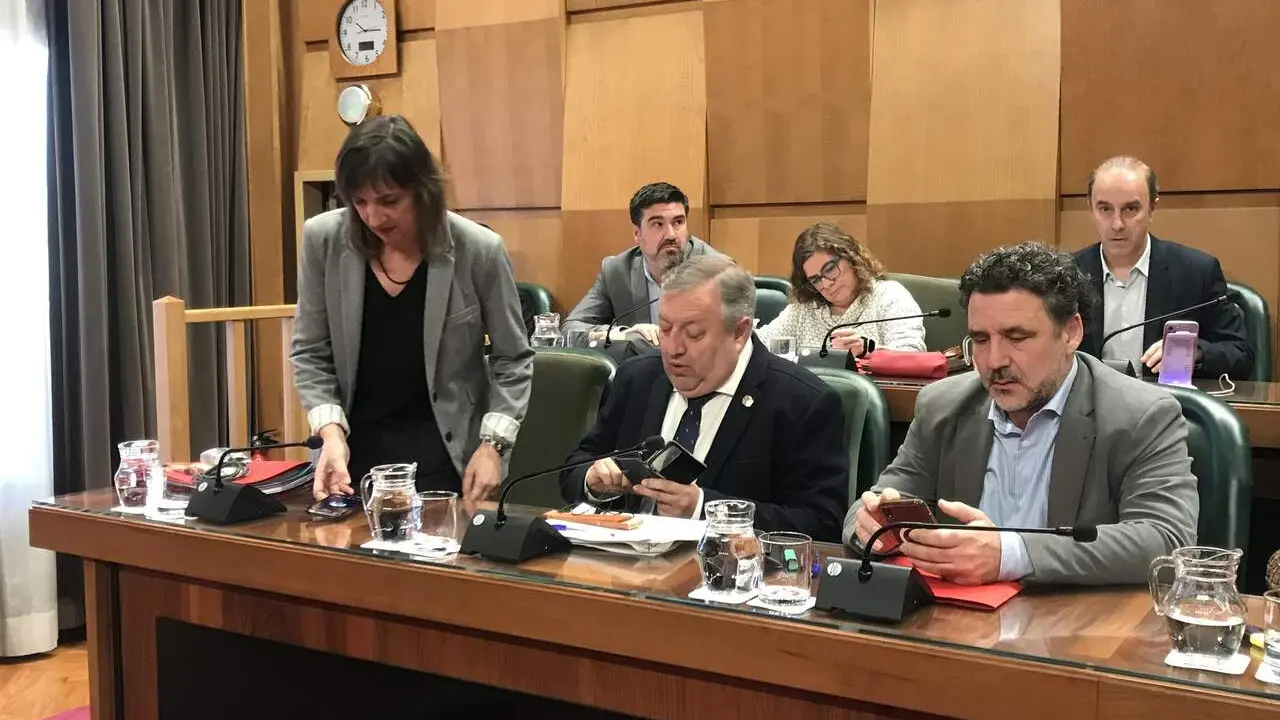 Bancada del PSOE en el pleno del Ayuntamiento de Zaragoza. /EP