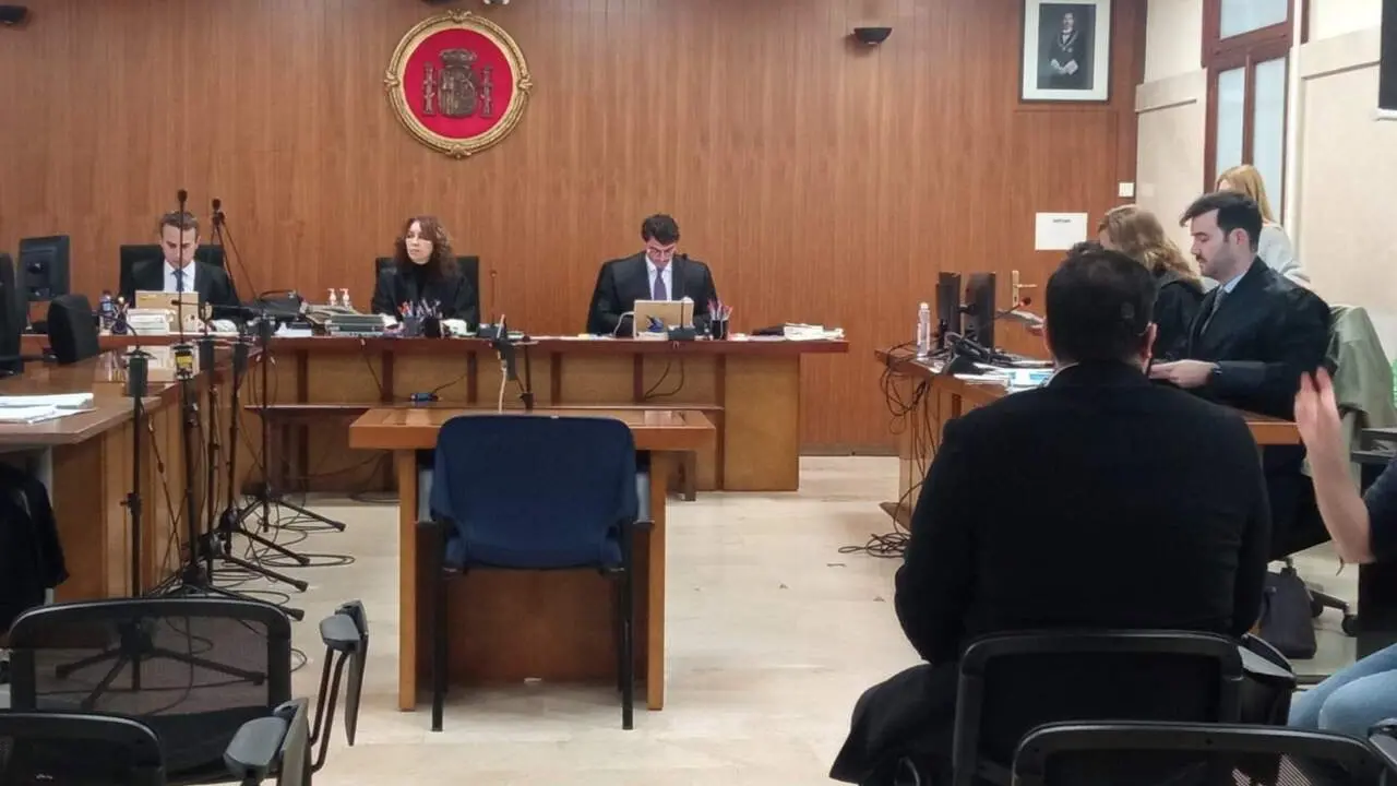 El acusado, de espaldas, durante el juicio. / EP