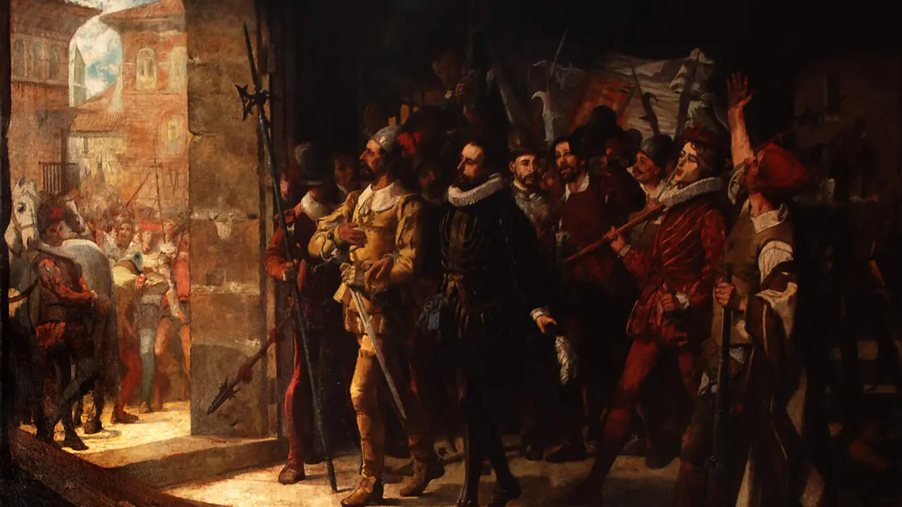 'Antonio P&eacute;rez, libertado de la c&aacute;rcel de los Manifestados por el pueblo de Zaragoza, en 1591', de Manuel Ferr&aacute;n. Museo del Prado