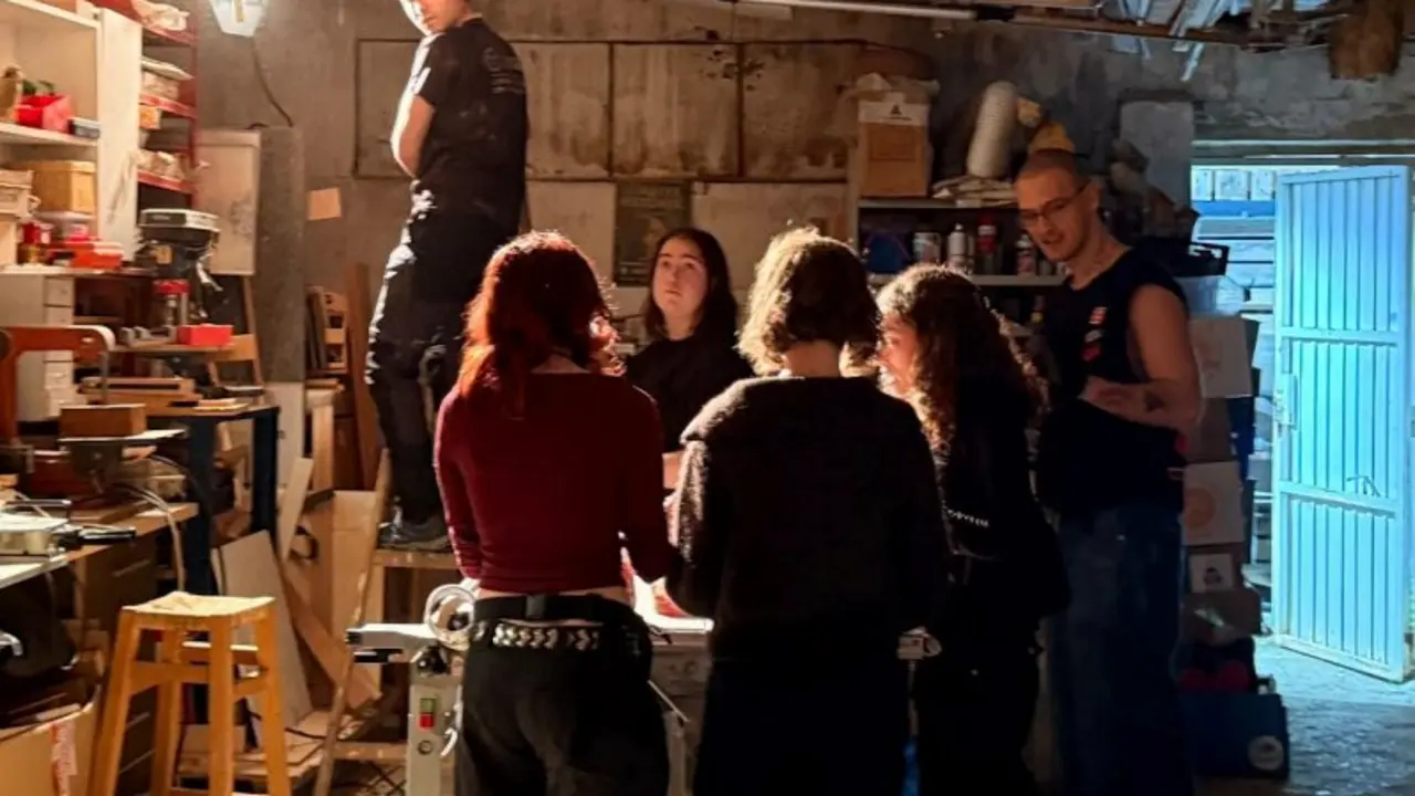 Imagen de la grabaci&oacute;n del cortometraje.