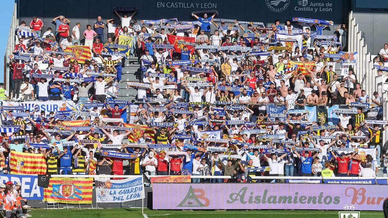 Afici&oacute;n del Real Zaragoza en un desplazamiento como visitante ./ Real Zaragoza
