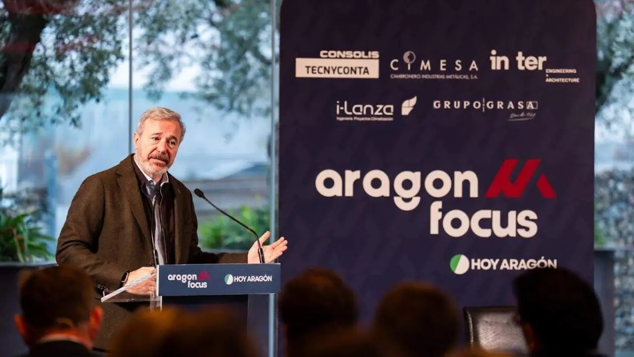 Jorge Azc&oacute;n, presidente de Arag&oacute;n, ha inaugurado esta jornada de Arag&oacute;n Focus. / &Aacute;LVARO CALVO