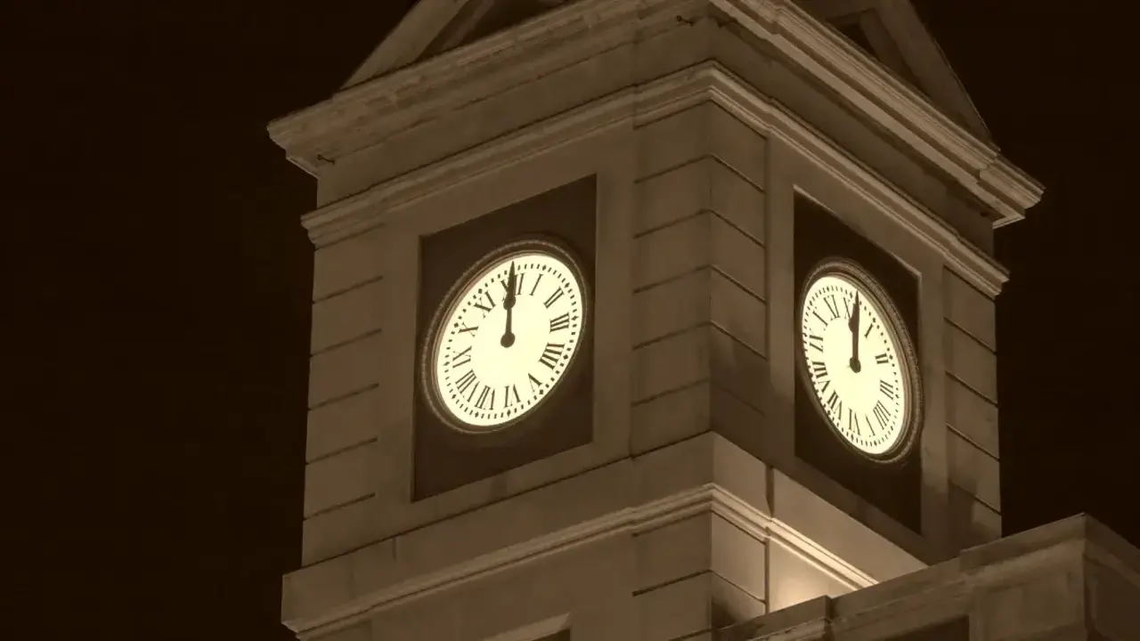 El reloj de la Puerta de Sol en Madrid, que marca las campanadas