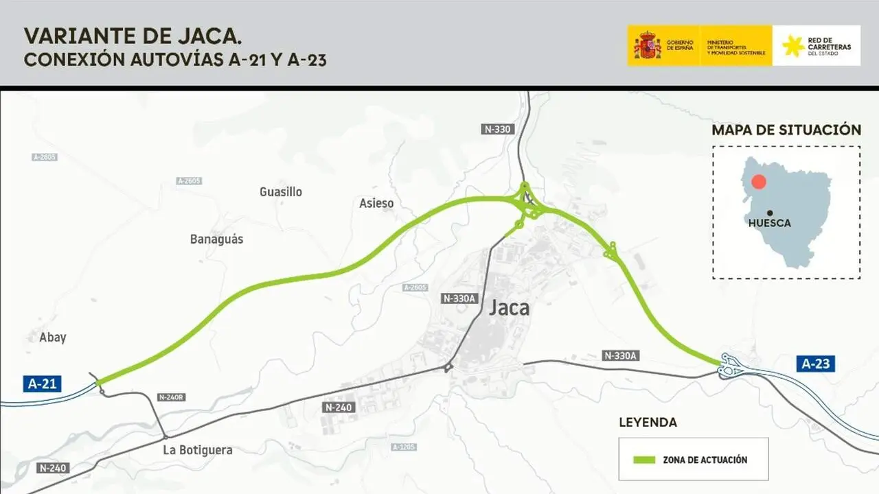 Variante de Jaca. / MINISTERIO DE TRANSPORTES