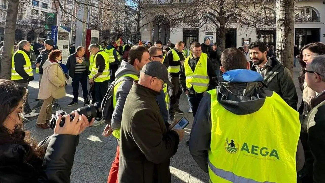 Agricultores en la plaza de Espa&ntilde;a. /HA