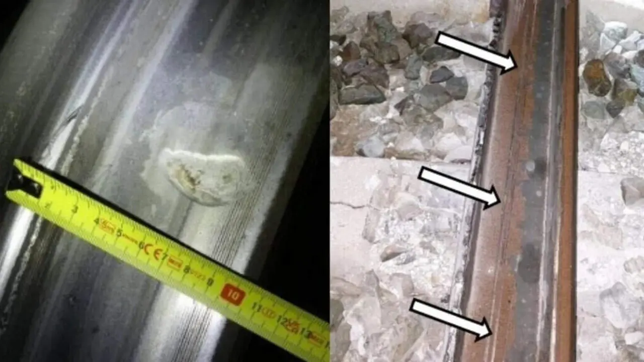 Im&aacute;genes de la rodadura del Iryo (izquierda) y del carril (Derecha) afectado en el accidente de Adamuz ./ CIAF