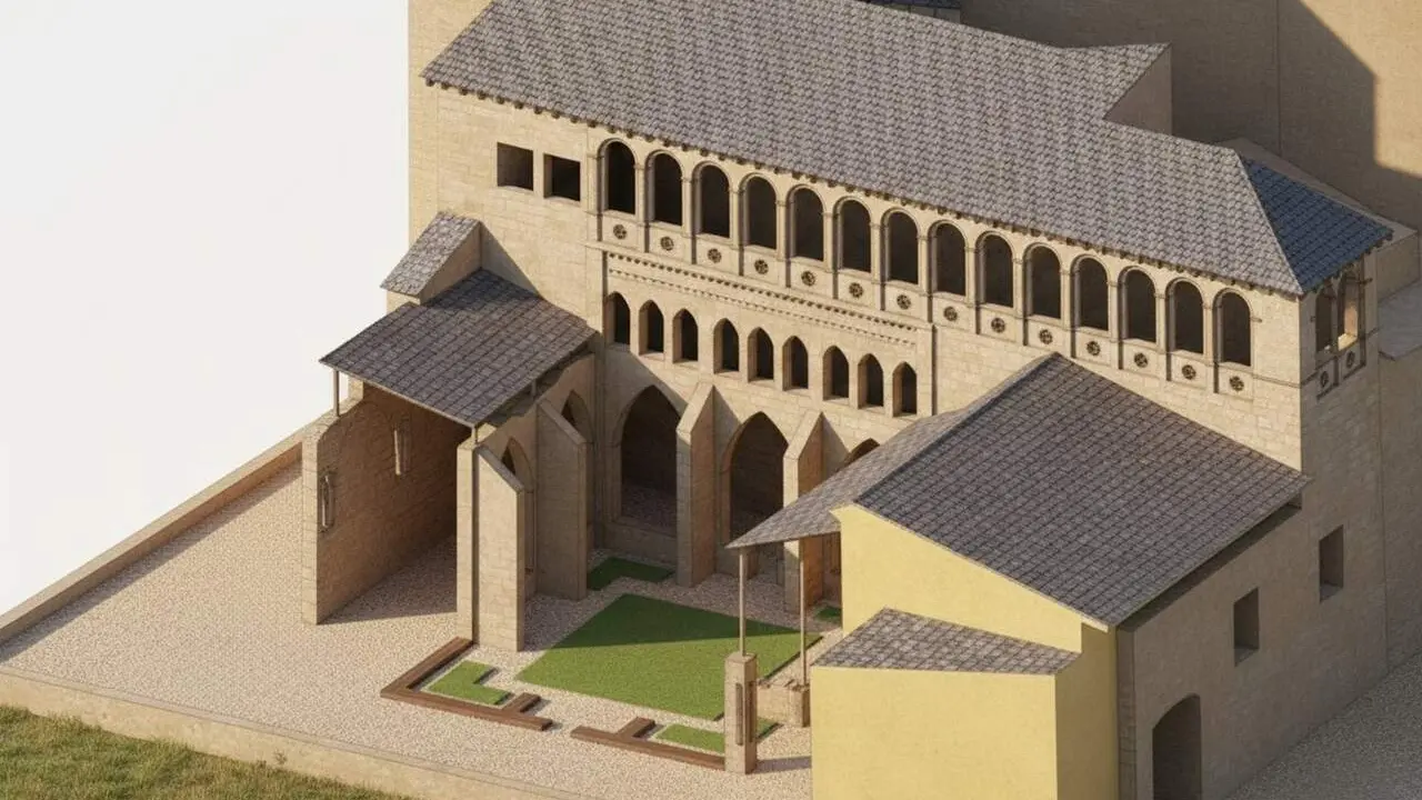 Simulaci&oacute;n de la protecci&oacute;n de los claustros del Sepulcro de Calatayud. / AYUNTAMIENTO DE CALATAYUD