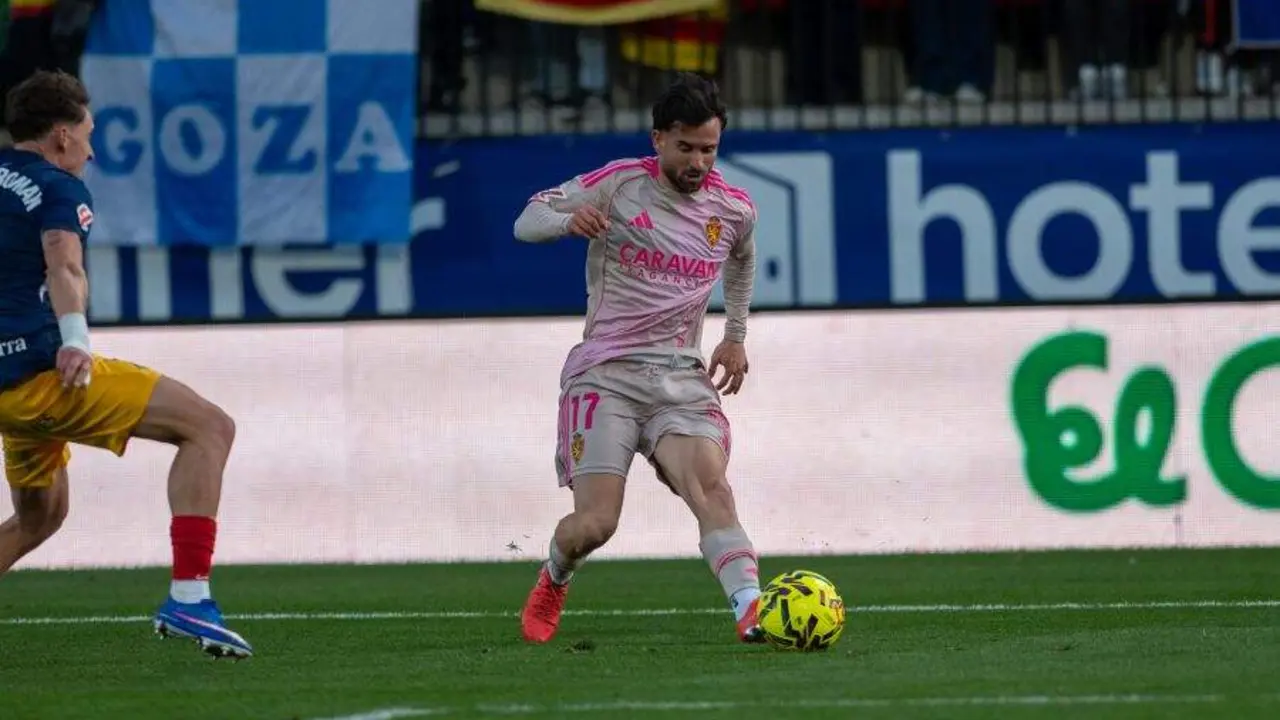 Sebas Moyano durante un partido con el Real Zaragoza / LaLiga