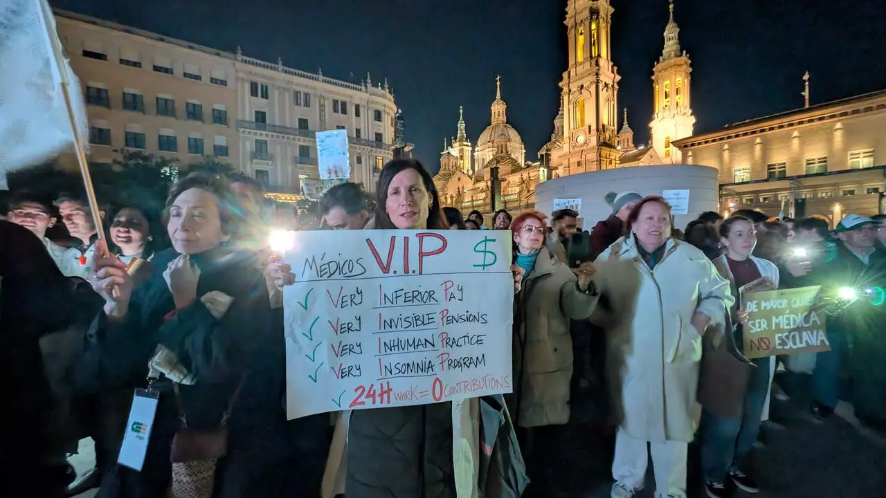 Manifestaci&oacute;n de m&eacute;dicos y facultativos el pasado 20 de febrero en Zaragoza.